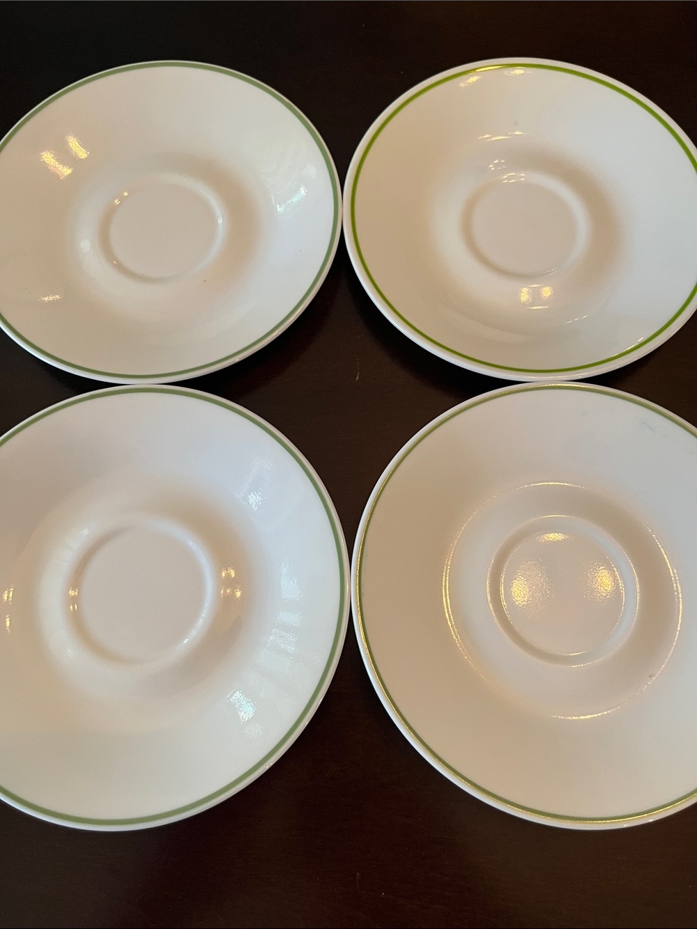 4 Pc Corelle Green Meadows Matching Saucer Plates 6.25"